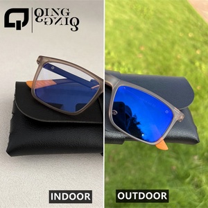 Tr90 unisex modelos photochromic kính cho nam giới chống ánh sáng màu xanh bền siêu nhẹ hình chữ nhật mùa xuân bản lề trong nhà ngoài trời 2 trong 1 - Product Image 3