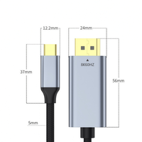 Nouveau câble USB Type C tressé de 2 m vers DisplayPort 1.4, 8K 16K 60Hz 4K 144Hz, câble Type C vers DP