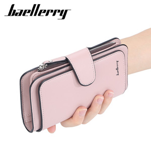 กระเป๋าสตางค์แบบยาวพับสามตอนสำหรับผู้หญิง ยี่ห้อ Baellerry ทำจากหนัง PU พร้อมซิปใส่บัตร สีชมพูอ่อน ขนาด 7 นิ้ว - Product Image 5