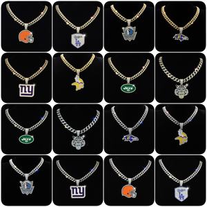 <span class=keywords><strong>Collier</strong></span> Champion personnalisé avec <span class=keywords><strong>pendentif</strong></span> serti de diamants, <span class=keywords><strong>pendentif</strong></span> NFL New York Jets, style punk hip-hop, <span class=keywords><strong>collier</strong></span> chaîne cubaine - Product Image 6