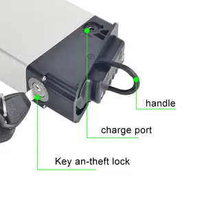 Batería de iones de litio de 48V Bicicleta eléctrica de 48 voltios Batería ebike 18650 incorporada plegable 14Ah 10.4Ah 12.8Ah