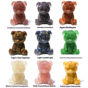Wholesale Multi-Color Natural Crystal Gravel <b>Bear</b> Ornaments <b>Cute</b> Sitting/Lying <b>Bear</b> Home Car Accessories Carved Cross-Border - Product Image 1