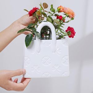 <span class=keywords><strong>Vaso</strong></span> in ceramica <span class=keywords><strong>vaso</strong></span> di fiori <span class=keywords><strong>bianco</strong></span> (fatto a mano) borsa per decorazione <span class=keywords><strong>porta</strong></span> pennelli Organizer e portapenne - Product Image 5