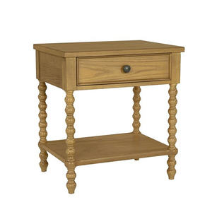 DB Beckett Solid Wood Nightstand <b>Mirrored</b> Antique Modern Traditional <b>Bedside</b> Cabinet for Apartment Home or Hospital Use - Product Image 3