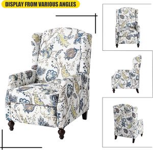 Sillón Reclinable de Estilo Moderno de Mediados de Siglo, Tapizado en Tela Floral, Sillón Individual con Respaldo Reclinable para Sala de Estar - Product Image 5