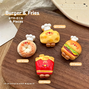 Magnets de réfrigérateur mignons en plastique 3D, style Art Déco, écologiques, de forme irrégulière, mini-aliments, en-cas, pain, biscuits, bouteille de vin, pour la maison et la cuisine - Product Image 4