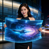 Film LED Transparent P20 – Écran d'affichage 1000-4000 cd/m² avec contrôle à distance du contenu et de l'alimentation, fixation adhésive pour centres commerciaux et rideaux
