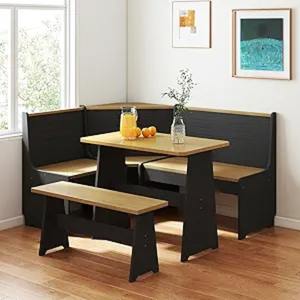 <span class=keywords><strong>Mesa</strong></span> de comedor moderna reversible en forma de L de madera para desayuno, estilo marroquí, <span class=keywords><strong>con</strong></span> <span class=keywords><strong>banco</strong></span> y sillas, que ahorra espacio y ofrece asientos para varias personas. - Product Image 1
