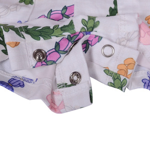 Ga-11 Mono de tirantes ajustable para niñas pequeñas, con bolsillos, estilo Hawaiano, de verano, floral, de punto, de bambú y algodón - Product Image 3