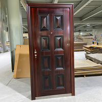 TECHTOP Porte d'entrée principale ornementale en fer de style classique Porte métallique de sécurité extérieure avec serrure pour la maison et la maison