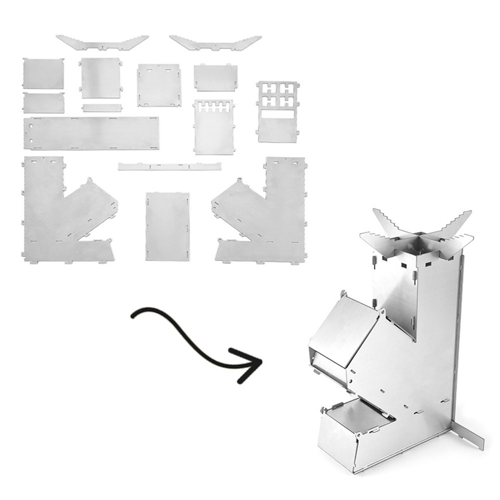 Lixada Portable Titane Léger Pliant Poêle À Bois Poêle À Poche avec