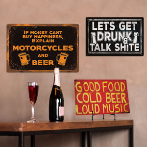 ملصق معدني للديكور من Putuo ، علامة قصدير ، ديكور جداري عتيق ، علامة معدنية مخصصة ، لافتة لوحة معدنية للمرآب المنزلي - Product Image 6