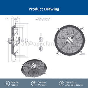 ZIEHL-ABEGG FN056-VDK.4M.V7P2 57207331 IP54 Waterproof Condenser Fan High Efficiency AC Axial Fan for AC Outdoor Unit - Product Image 5