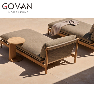 Chaise longue en teck massif nordique pour l'extérieur, style moderne minimaliste, pour hôtel, <span class=keywords><strong>piscine</strong></span>, plage, dimensions personnalisables - Product Image 5