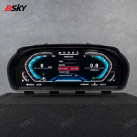 Panel Instrumen Digital LCD Universal Linux System 12,3 Inci, Layar Tekanan Ban, HUD Kendaraan, Dashboard Mobil untuk BMW Seri 3
