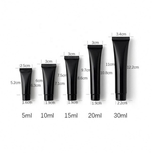 Eco Friendly 5ml Portable <b>Plastic</b> Soft Cosmetic <b>Tube</b> 10ml 15ml 20ml 30ml Black PE Skincare Squeeze <b>Tube</b> With Screw Cap - Product Image 5