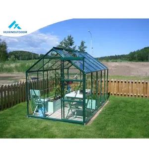 HX75127G铝型材温室二手钢化玻璃小型独立式温室
