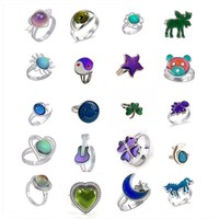 Bague d'humeur en gros qui change de couleur selon la température pour femmes et filles, cadeau de fête ou de Saint-Valentin