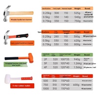 Marteau à griffes octogonal multifonctionnel en acier à haute teneur en carbone avec manche en bois et tête en plastique caoutchouté 280 mm – Vente en gros fabricant