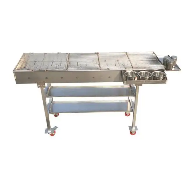 Smoking Cart Portable Stainless Steel Easy To Clean Barbecue Accessories Smoker Grill Trolley