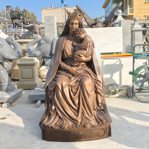 Estatua <span class=keywords><strong>de</strong></span> Bronce <span class=keywords><strong>de</strong></span> <span class=keywords><strong>la</strong></span> Virgen María, Tamaño Real, para Jardín o Iglesia, con <span class=keywords><strong>la</strong></span> Virgen María Sentada con el Niño Jesús - Product Image 1