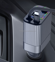Chargeur de voiture universel à charge rapide 120W, 12/24V, câble rétractable 4-en-1, tension 5V/3.1A, compatible Bluetooth et MP3