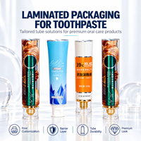 Tube de dentifrice laminé personnalisé avec logo, emballage vide en aluminium et plastique, surface brillante imprimée UV, bouchon à vis 12,7-35 mm