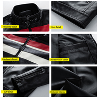 Veste en cuir pour homme, nouvelle veste en PU, vêtements de moto, veste d'hiver rembourrée pour homme