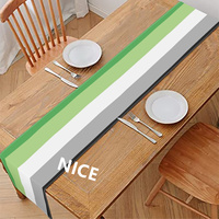 Chemin de table en polyester imprimé personnalisé Aromantic, motif arc-en-ciel gay, pour ornement de réunion décontractée et présentation de table pour occasions spéciales