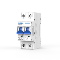 Disjoncteur miniature ANDELI ADB3Z-63-2P 2 pôles 125A courant continu nominal 4,5 kA cuivre plastique rail DIN mini MCB