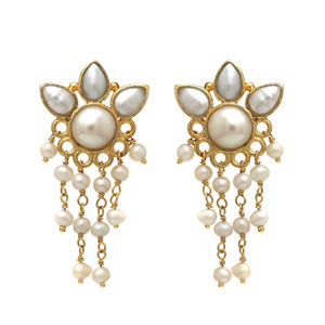 Europe Fashion Exquisite <b>Pearl</b> <b>Earrings</b> Gold Plated Beautiful Design <b>Pearl</b> <b>Earrings</b> Jewelry for Women - Product Image 1