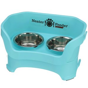 Alimentador <span class=keywords><strong>Neater</strong></span> Deluxe com extensões de perna para cães médios-Mess Proof Pet Alimentador com aço inoxidável Food & Water Bowls