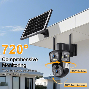 Telecamera PTZ Solare Wireless con 3 Obiettivi, Sicurezza Esterna WiFi, Telecamera CCTV Solare con Scheda SIM 4G - Product Image 5