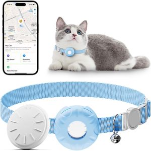 Collar localizador para gatos HONGTOP H de nailon con sistema de liberación rápida y campana, compatible con Apple Find My, para gatos pequeños - Product Image 1