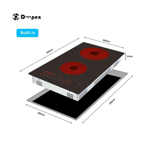Table de cuisson électrique intelligente WiFi 2 brûleurs OEM ODM, en verre céramique noir, encastrable, pour la cuisine domestique - Product Image 3