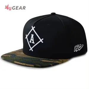Camouflage Embroidery Flat Bill Outdoor Sports Free Samples Blank Camo Hip-hop Snapback Hats