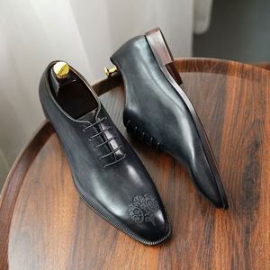 รองเท้าอ็อกซ์ฟอร์ดหนังแท้ทำมือแบบสวมสำหรับผู้ชาย รุ่น Monk Strap เหมาะสำหรับงานธุรกิจ งานปาร์ตี้ งานออฟฟิศ ฤดูใบไม้ร่วง คุณภาพสูง - Product Image 5