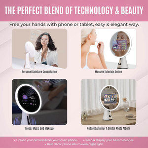 Vercon thông minh Màn hình cảm ứng trang điểm gương LED có thể điều chỉnh ánh sáng 5x từ <span class=keywords><strong>Magnifying</strong></span> mỹ phẩm gương và ai phân tích chăm sóc da - Product Image 4