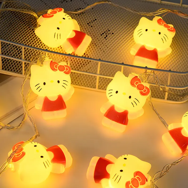 LED Hallo Kitty Panda Lichterkette Weihnachts fest Kinder und Mädchen Schlafzimmer Dekoration Lichter