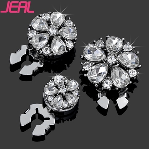 Couvre-boutons en cristal floral argenté de haute qualité, mode, 15MM/21MM/25MM, couvre-boutons, boutons de manchette, accessoire vestimentaire pour vêtements - Product Image 1