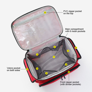 Sac de premiers secours en polyester rouge avec fermeture éclair, grande capacité, multifonction, sac médical unisexe, style simple, portable, multi-usage - Product Image 3