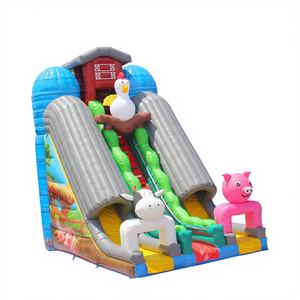 WINSUN Tobogán Inflable con Diseño de Granja de Animales, Tobogán Seco para Exteriores, para Parques de Trampolín y Jardín, Material de PVC, Color y Tamaño Personalizables - Product Image 1
