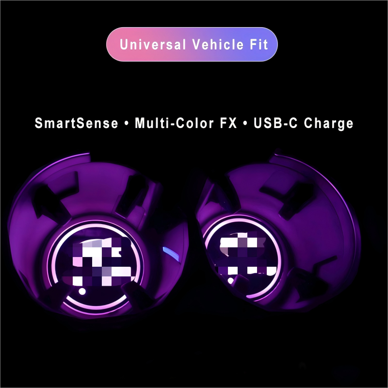 Factory Direct LED Luminous USB Charging Cup Pad for Car Headrest | Acrylic Eco-friendly Coaster | 2