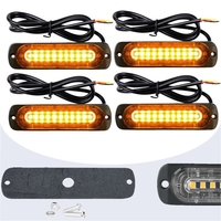 10 LED-Stroboskoplichter Notfall-Orange Blinklicht Gelb-Amber Warnleuchte 12V 24V Stroboskope für Fahrzeuge