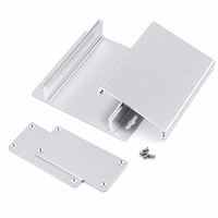 Boîtier de commande en aluminium extrudé 110*37*105mm, finition sablée argentée, avec flanges de montage à trou de serrure, plaques d'extrémité à 4 vis, module IP54