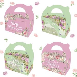 Boîtes à dragées florales pour la Fête des Mères, Sacs de friandises pour la Meilleure Maman, Boîtes à bonbons pour la fête des Mères, Sacs à bonbons pour la fête des Mères avec motif floral 'Je t'aime Maman' - Product Image 1