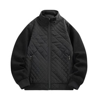 Blouson Bomber Homme Vintage Transfrontalier Matelassé Fin Col Montant Piqué Losanges Imperméable Respirant Décontracté Printemps Polyester
