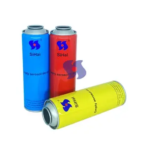 Lata de metal vazia para embalagem, latas de flandres aerossol de 158 mm estampadas CMYK 52 mm, venda imperdível