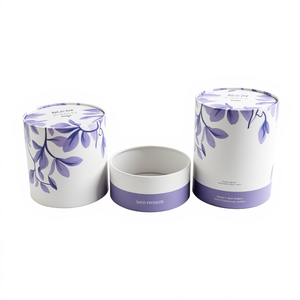 Custom CMYK Printed Biodegradable Recycled Materials Rigid Cardboard Cylinder Tube Box with <b>Sponge</b> Lining for Clothing Packaging - Product Image 2