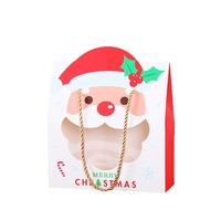 Boîtes cadeaux personnalisables et recyclables pour biscuits sucrés, avec fenêtre transparente, poignée en éponge, motif Père Noël et bonhomme de neige